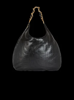 Large 1945 Soft Hobo Bag In Embossed Crinkled Calfskin With A PB Labyrinth Monogram-Balmain Fashion