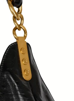 Large 1945 Soft Hobo Bag In Embossed Crinkled Calfskin With A PB Labyrinth Monogram-Balmain Fashion