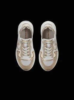 Leather And Mesh Trainers-Balmain New