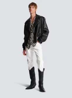 Leather Bomber Jacket-Balmain Online