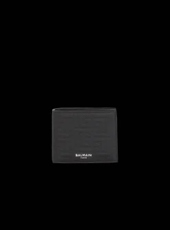 Leather Flap Wallet-Balmain Cheap