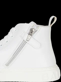 Leather High-top Trainers-Balmain Shop