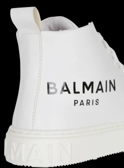 Leather High-top Trainers-Balmain Shop
