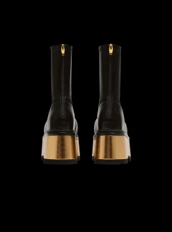 Leather Platform Boots-Balmain Outlet