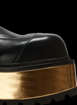 Leather Platform Boots-Balmain Outlet