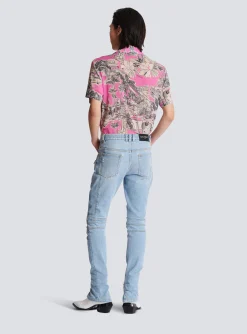 Light Denim Biker Jeans-Balmain Store