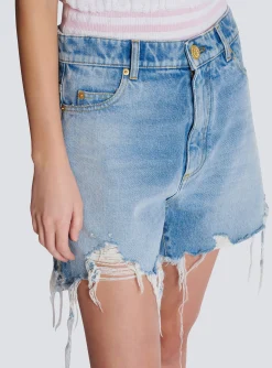 Light Denim Shorts-Balmain Discount