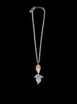 Long Carp Necklace In Brass And Crystals-Balmain Sale