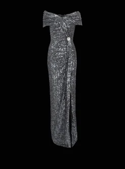 Long Draped Sequin Dress-Balmain Fashion