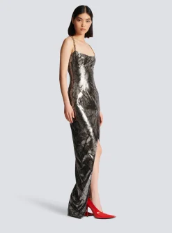 Long Dress With Chain Straps-Balmain Hot