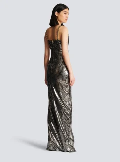Long Dress With Chain Straps-Balmain Hot