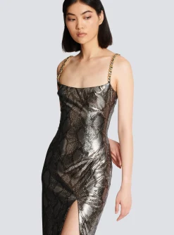 Long Dress With Chain Straps-Balmain Hot