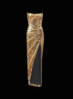 Long Dress With Sequin Embroidery-Balmain Store