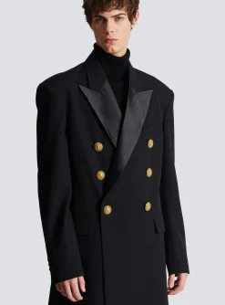 Long Military-style Coat-Balmain Flash Sale