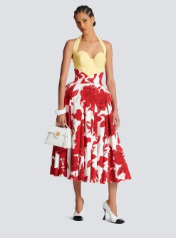 Long Pleated Crepe Tulip Skirt-Balmain Best Sale