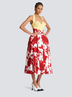 Long Pleated Crepe Tulip Skirt-Balmain Best Sale