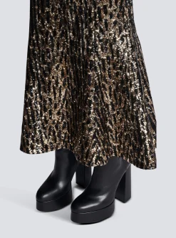 Long Skirt With Sequin Embroidery-Balmain Clearance