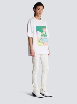 Loose Postcard Printed T-shirt-Balmain Shop