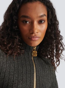 Lurex Knit Zip Dress-Balmain Outlet