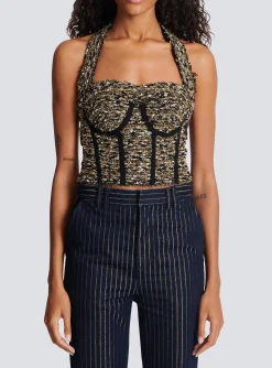 Lurex Tweed Halterneck Bustier-Balmain Clearance