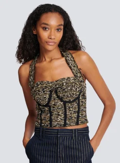 Lurex Tweed Halterneck Bustier-Balmain Clearance