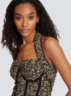 Lurex Tweed Halterneck Bustier-Balmain Clearance