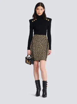 Lurex Tweed Skirt-Balmain Outlet