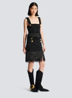 Lurex Tweed Strappy Top-Balmain Store