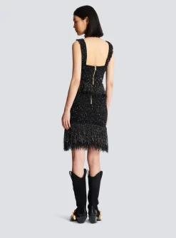 Lurex Tweed Strappy Top-Balmain Store