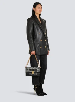 Medium-sized Bicolor Jacquard 1945 Heritage Bag-Balmain Shop