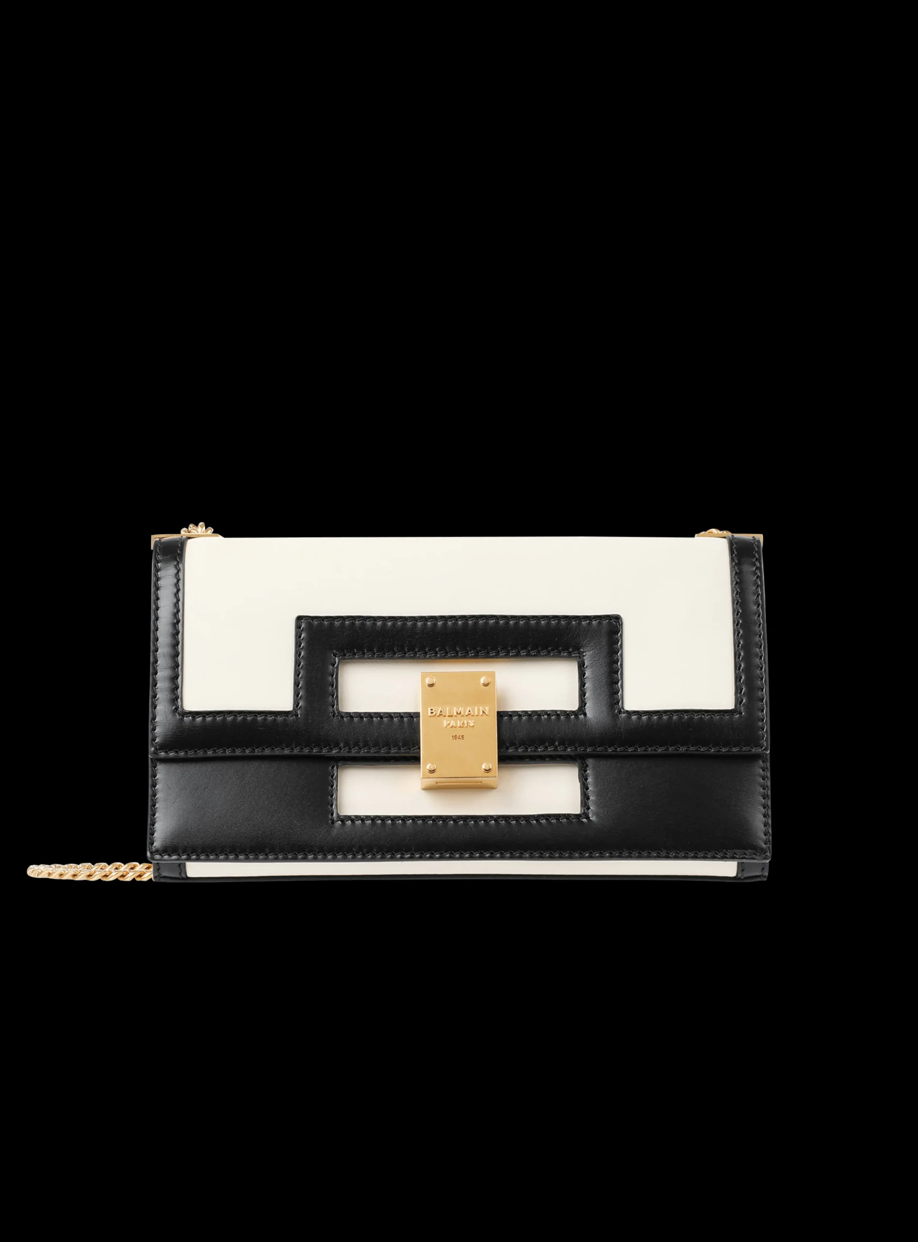 Medium-sized Black And Leather 1945 Heritage Bag-Balmain Store
