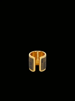 Metal And Canvas Mini Monogram Ring-Balmain Cheap
