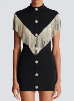 Metal Short Fringed Dress-Balmain Hot