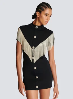 Metal Short Fringed Dress-Balmain Hot