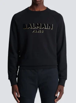 Metallic Flocked Sweatshirt-Balmain Best Sale
