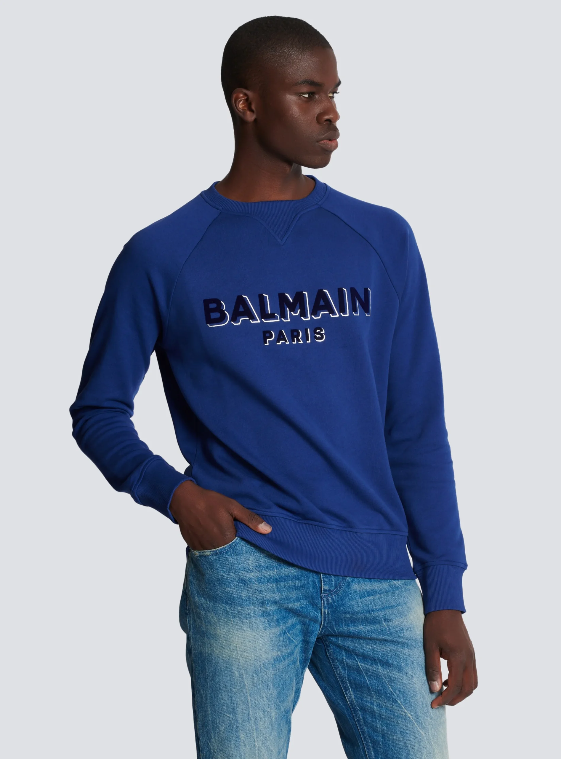 Metallic Flocked Sweatshirt-Balmain Online