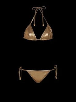 Metallic Triangle Bikini-Balmain Fashion