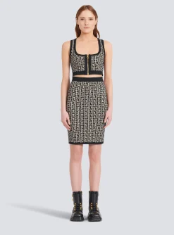 Mid-length Knit Skirt With Monogram-Balmain Online