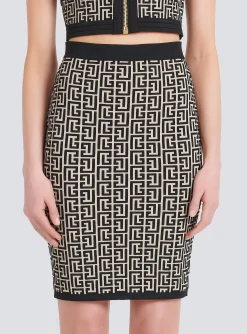 Mid-length Knit Skirt With Monogram-Balmain Online