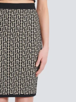 Mid-length Knit Skirt With Monogram-Balmain Online
