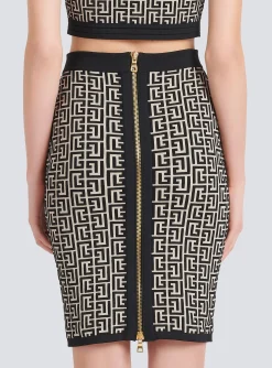 Mid-length Knit Skirt With Monogram-Balmain Online