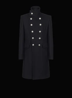 Mid-length Military-style Coat-Balmain Flash Sale
