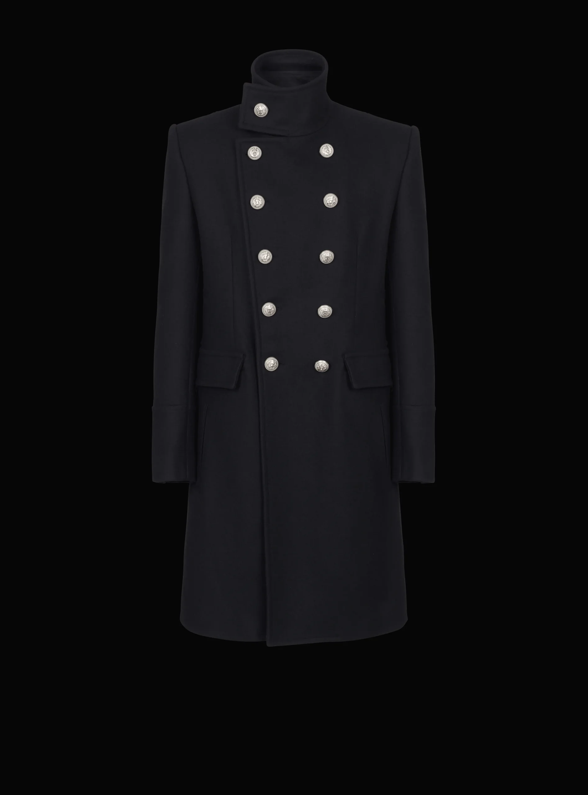 Mid-length Military-style Coat-Balmain Flash Sale