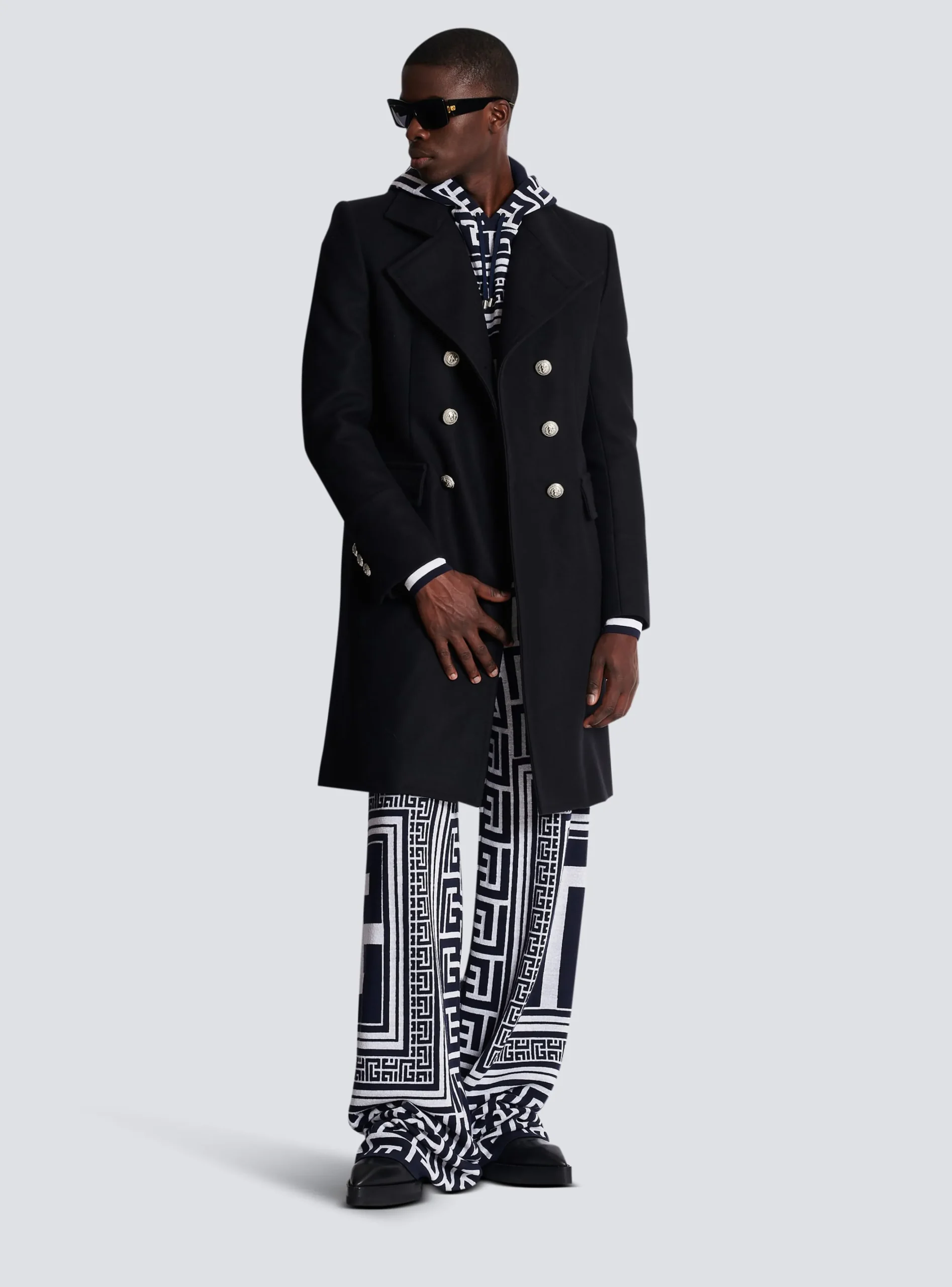 Mid-length Military-style Coat-Balmain Flash Sale