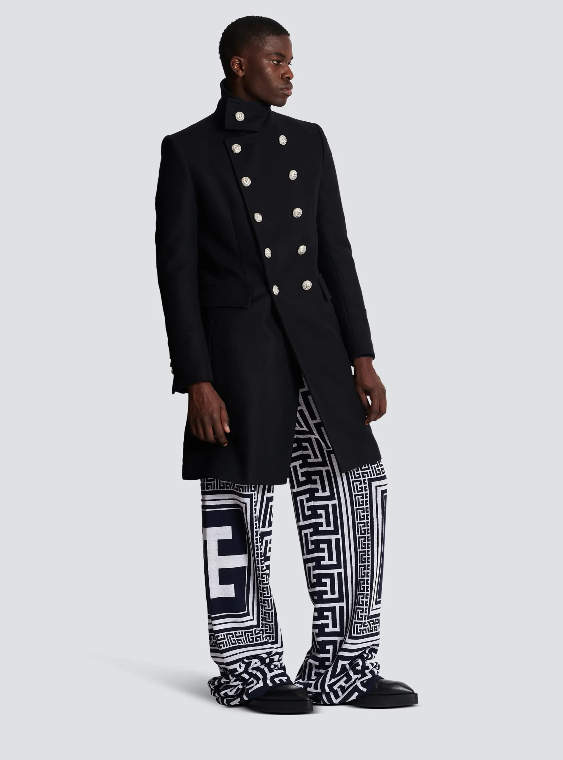 Mid-length Military-style Coat-Balmain Flash Sale