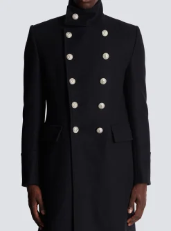 Mid-length Military-style Coat-Balmain Flash Sale