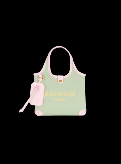 Mini Canvas And Leather B-Army Grocery Bag-Balmain Discount