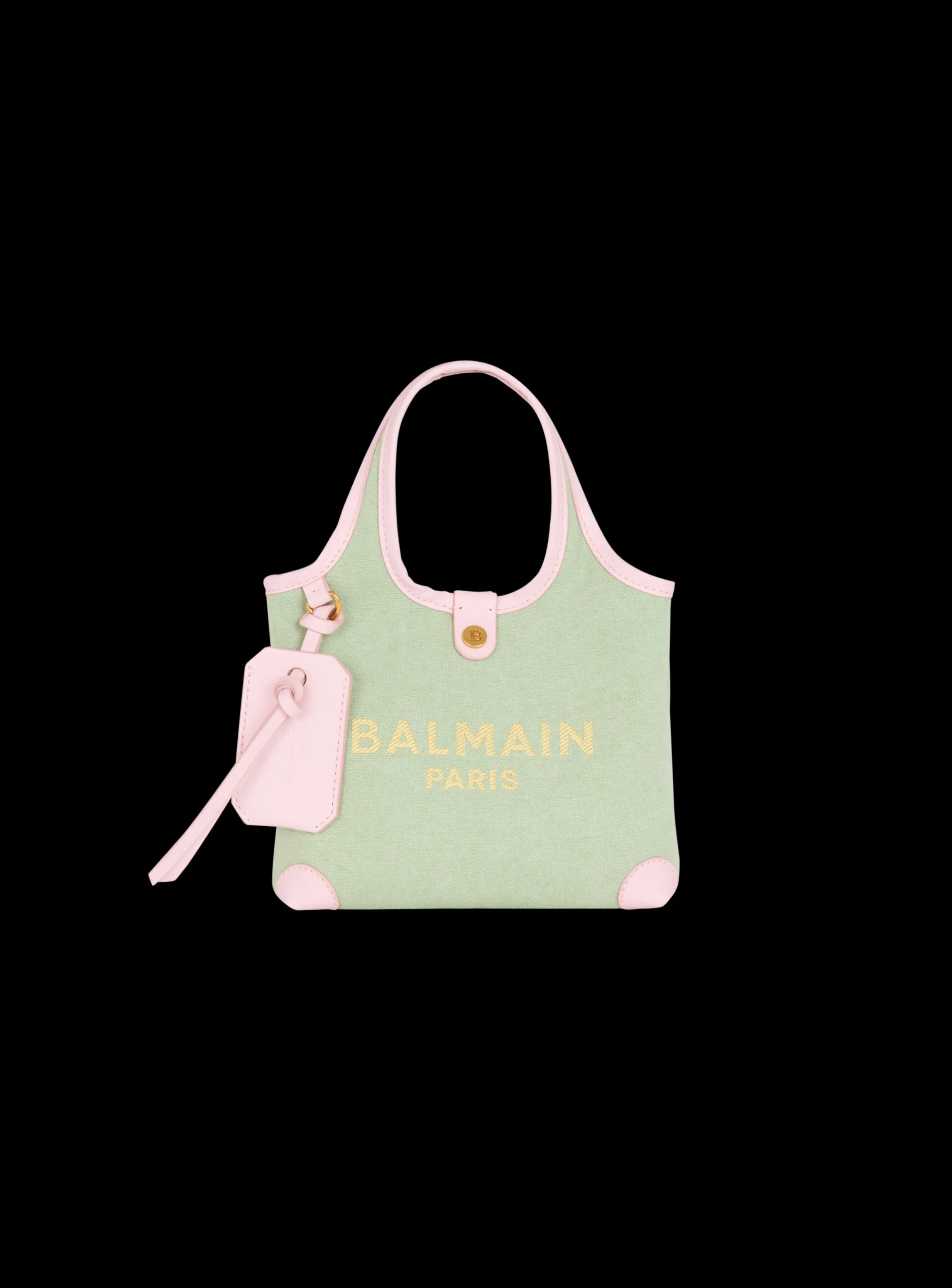 Mini Canvas And Leather B-Army Grocery Bag-Balmain Discount