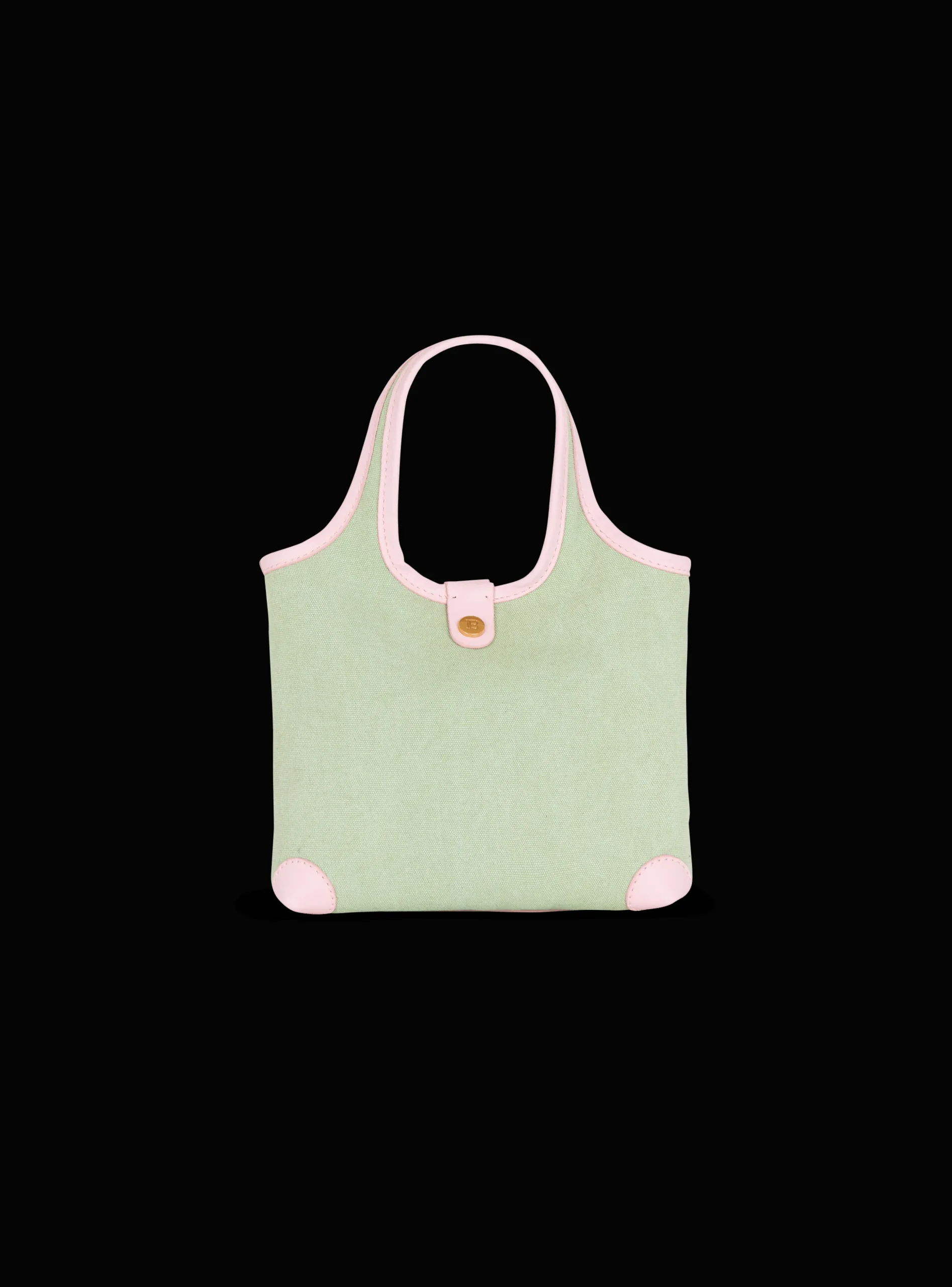 Mini Canvas And Leather B-Army Grocery Bag-Balmain Discount