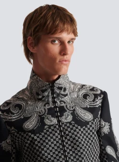 Mini Monogram And Paisley Bomber Jacket-Balmain Online